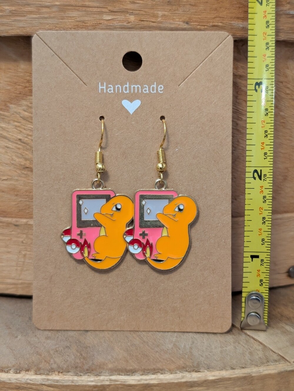 Anime Pokemon Charmander Enamel Metal Earrings NEW